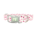 Striped Heart Dog Collar - plastic silver