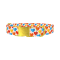 Colorful Geometric Heart Dog Collar - metal gold