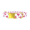 Valentine Heart Ribbon Dog Collar - metal gold