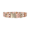 Geometric Ikat Dog Collar - metal silver