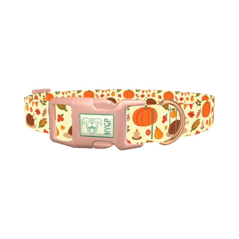 Thanksgiving Feast Dog Collar - plastic rose gold