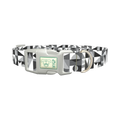 Geometric Black and White Dog Collar - plastic silver