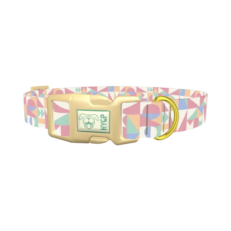 Geometric Pastel Dog Collar - plastic gold