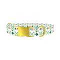 Clover Bow Dog Collar - metal gold