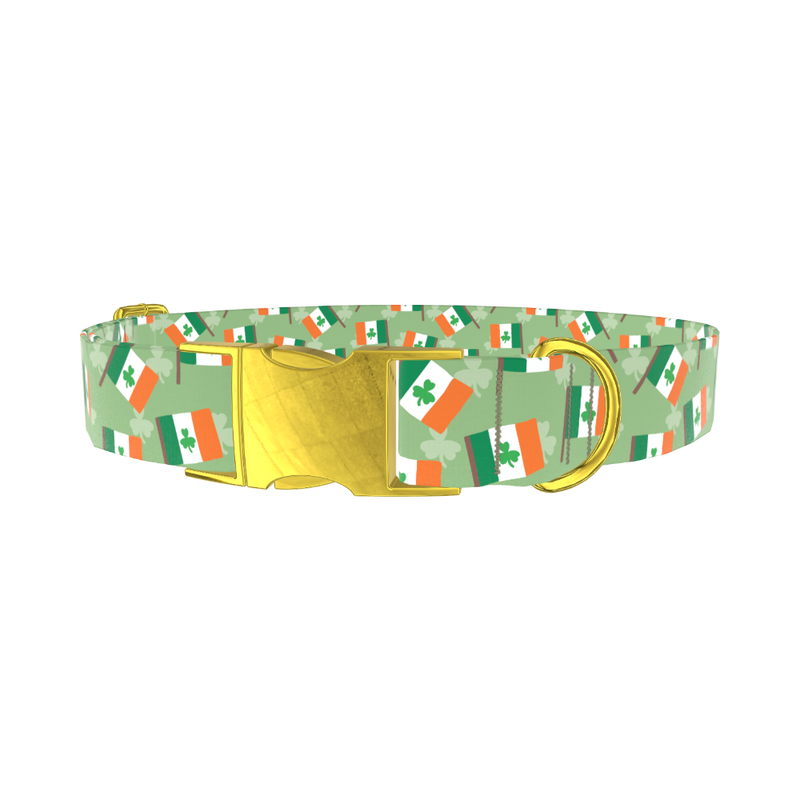 St. Patrick's Flag Dog Collar - metal rose gold