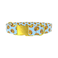 Burger Pattern Dog Collar - metal gold