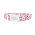 Watercolor Floral Dog Collar - plastic silver