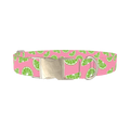 Pink Citrus Dog Collar - metal silver