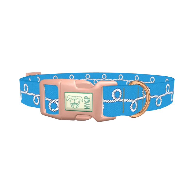 Nautical Rope Dog Collar - plastic rose gold