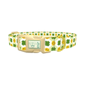 St. Patrick's Smiley Dog Collar - plastic gold