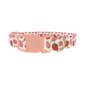 Pink Strawberry Pattern Dog Collar - plastic rose gold