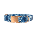 Spiral Tie Dye Dog Collar - metal silver