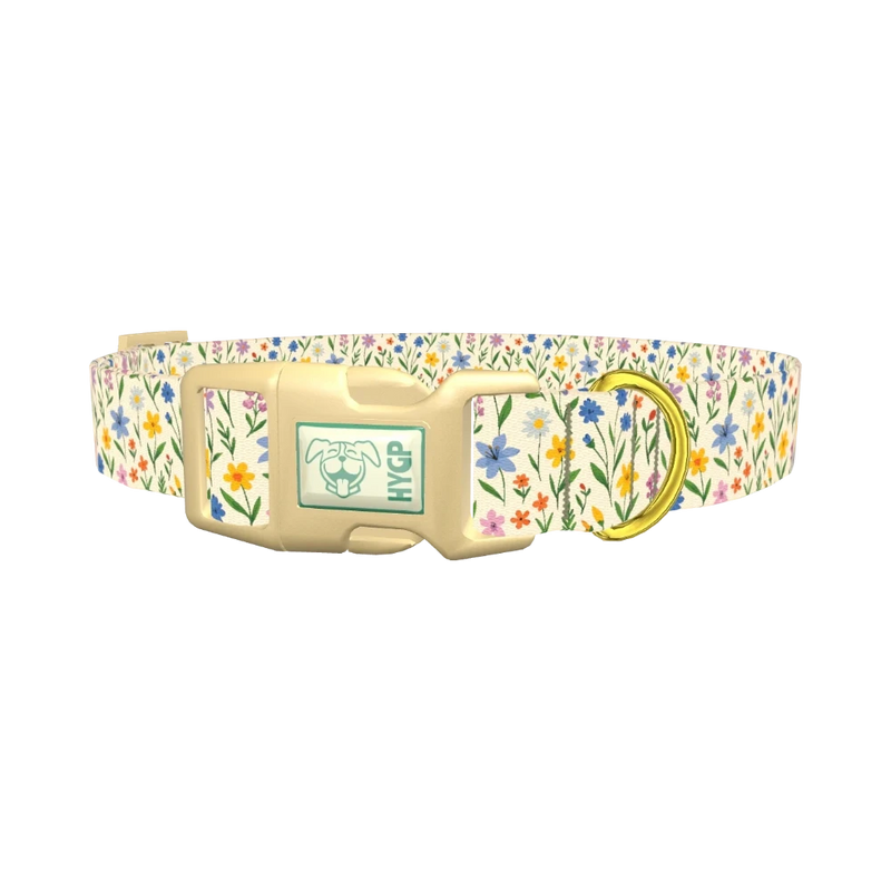 Wildflower Meadow Dog Collar - plastic gold