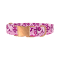 Pink Digital Camo Dog Collar - metal rose gold