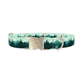 Forest Mountain Dog Collar - metal silver