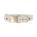 Geometric Moon Phase Dog Collar - metal gold