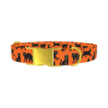Halloween Black Cat Dog Collar - metal gold