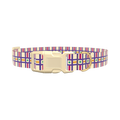 Geometric Grid Dog Collar - plastic silver