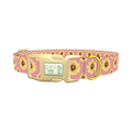 Pink Sunflower Dog Collar - plastic gold