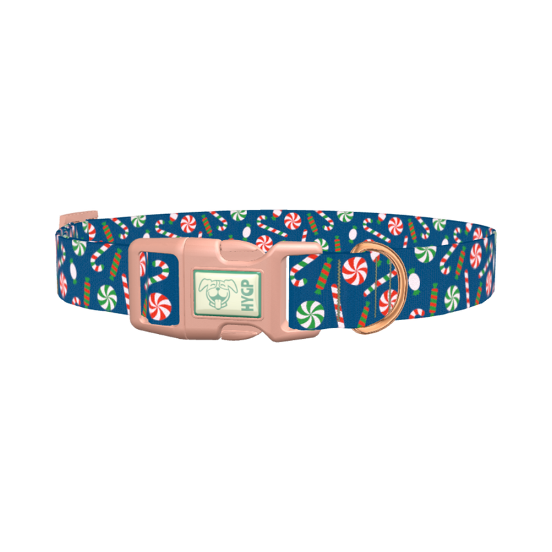 Christmas Sweets Dog Collar - plastic rose gold