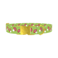 Green Mushroom Dog Collar - metal gold