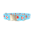 Peppermint Mitten Dog Collar - metal silver