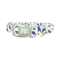 Blue Dinosaur Jungle Dog Collar - plastic silver