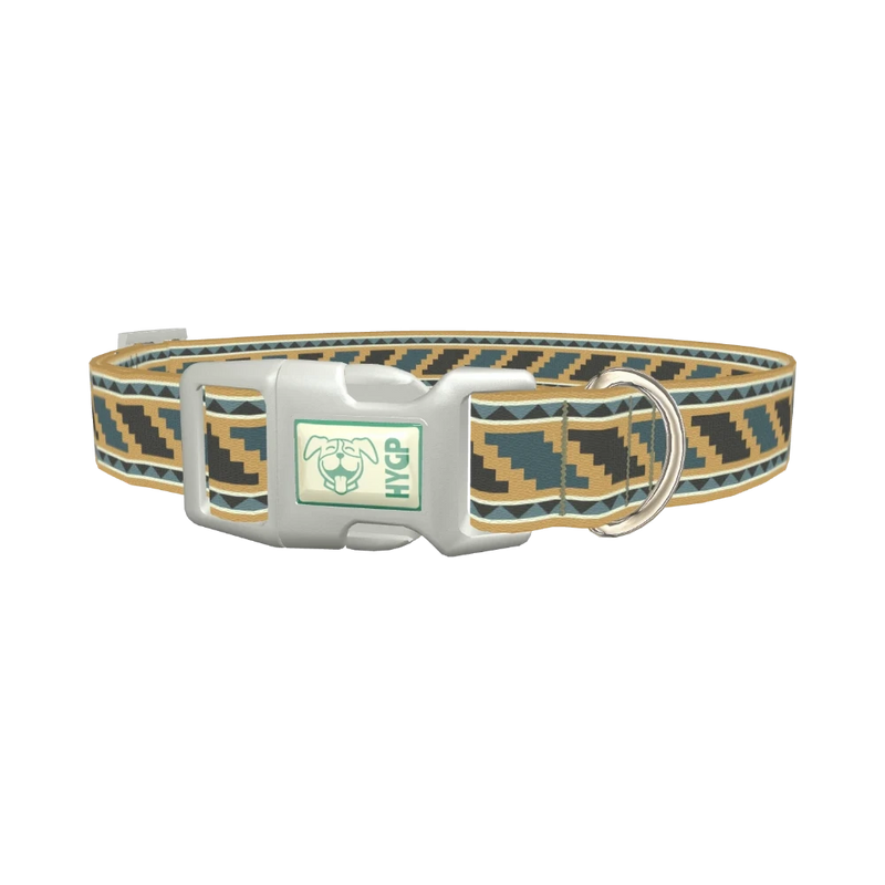 Southwestern Geometric Dog Collar - plastic silver