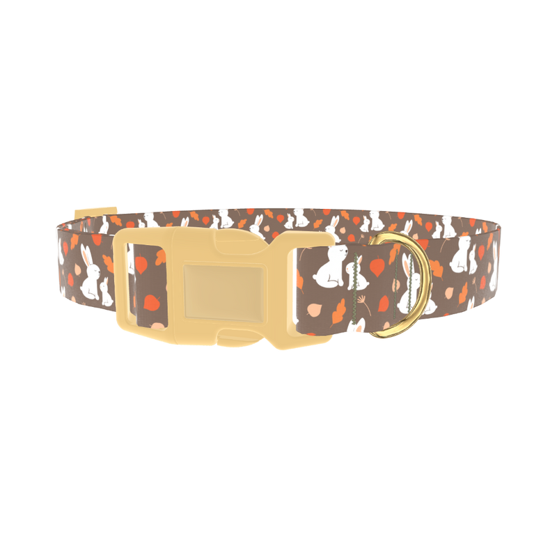Autumn Bunny Dog Collar - plastic gold