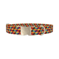 Geometric Cube Dog Collar - metal silver
