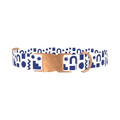 Navy Geometric Shapes Dog Collar - metal rose gold