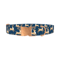 Christmas Reindeer Dog Collar - metal rose gold