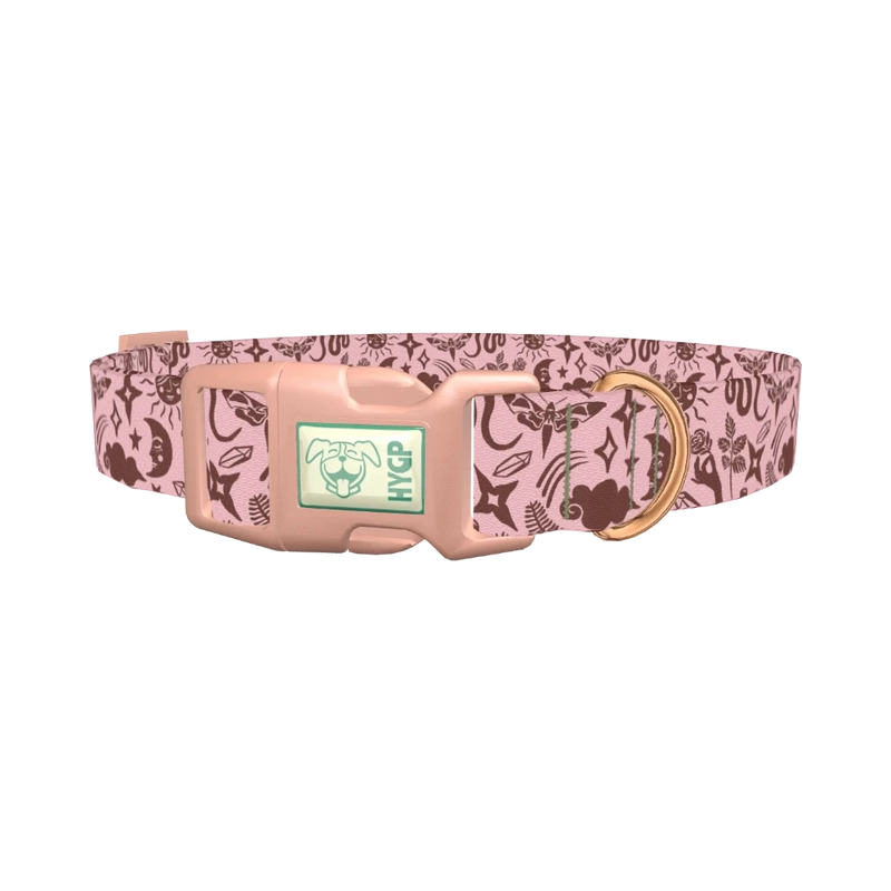 Mystical Nature Dog Collar - plastic rose gold