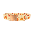 Ginkgo Leaf Pattern Dog Collar - metal rose gold