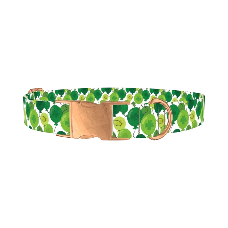 St. Patrick's Balloon Dog Collar - metal rose gold