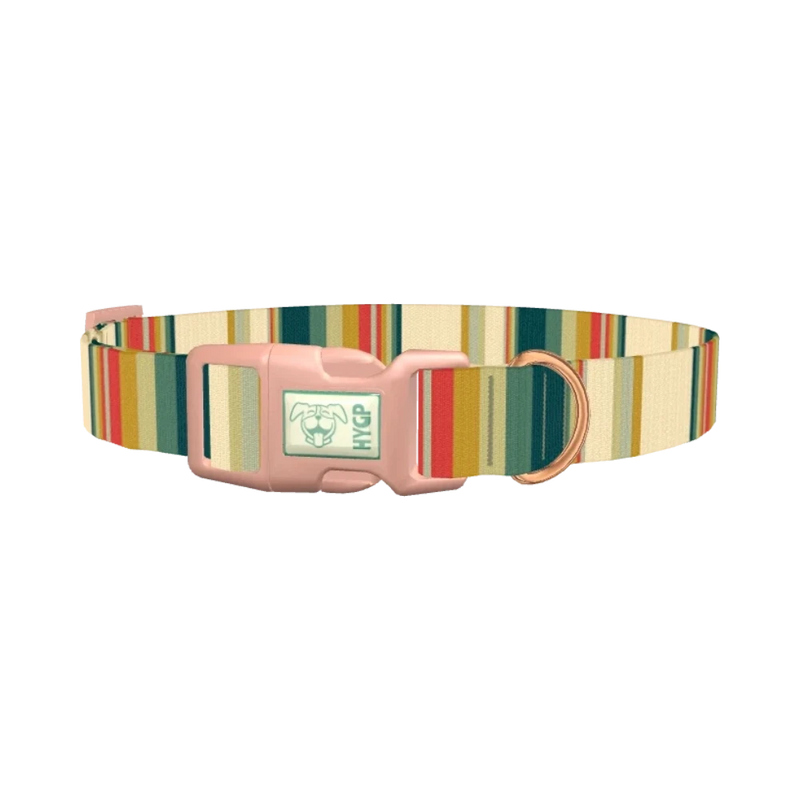 Striped Hexagon Dog Collar - plastic rose gold