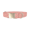 Pink Cheetah Dog Collar - metal silver