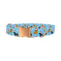 Christmas Dogs Blue Dog Collar - metal rose gold