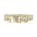 Confetti Pattern Dog Collar - metal silver
