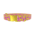 Banana Cherry Dog Collar - metal gold