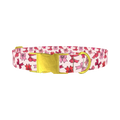 Pink Bow Pattern Dog Collar - metal gold