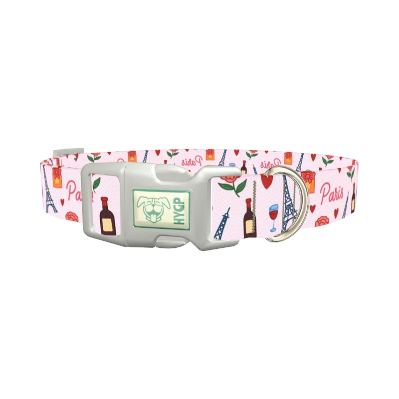 Parisian Romance Dog Collar - plastic silver