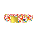 Winged Geometric Heart Dog Collar - metal gold