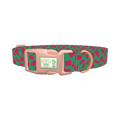 Wavy Checkered Dog Collar - plastic rose gold