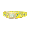 Yellow Abstract Dog Collar - plastic gold
