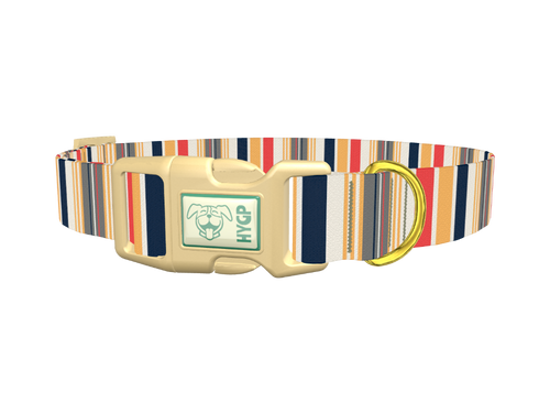 Red Yellow Stripe Dog Collar