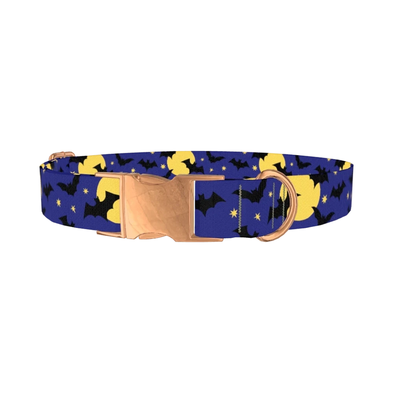 Halloween Night Dog Collar - metal rose gold