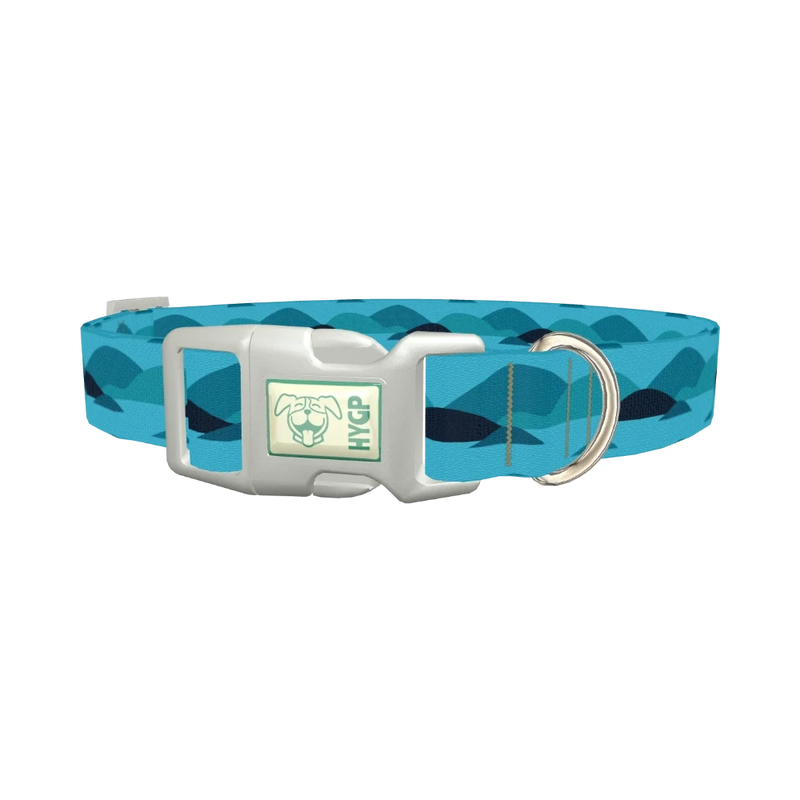 Abstract Landscape Dog Collar - plastic silver