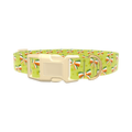 Shamrock Irish Bow Dog Collar - plastic silver