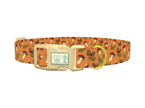 Fall Acorn Mushroom Dog Collar